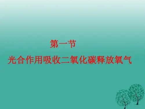 七年级生物上册第三单元第五章第一节光合作用吸收二氧化碳释放氧气课件2