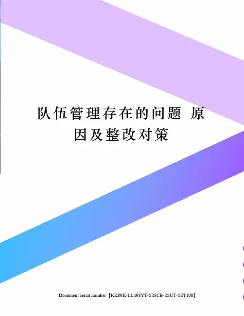队伍管理存在的问题 原因及整改对策