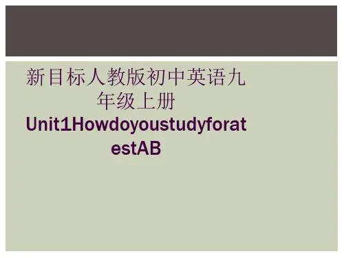 新目标人教版初中英语九年级上册Unit1HowdoyoustudyforatestAB