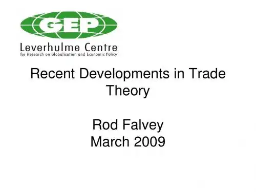 Recent Developments in Trade Theory