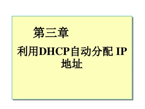 dhcp服务器的设置