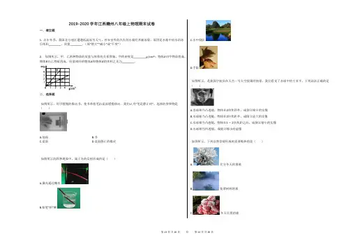 2019-2020学年江西赣州八年级上物理期末试卷