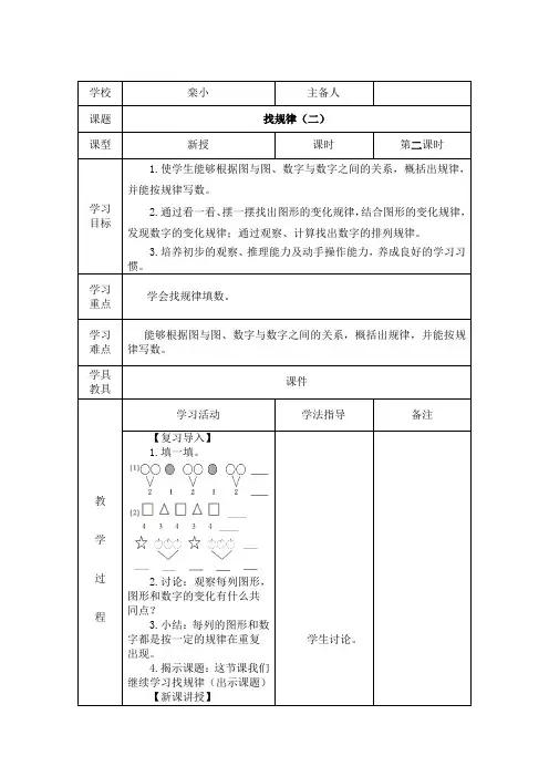 一年级数学(找规律)