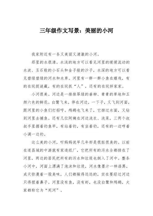三年级作文写景：美丽的小河