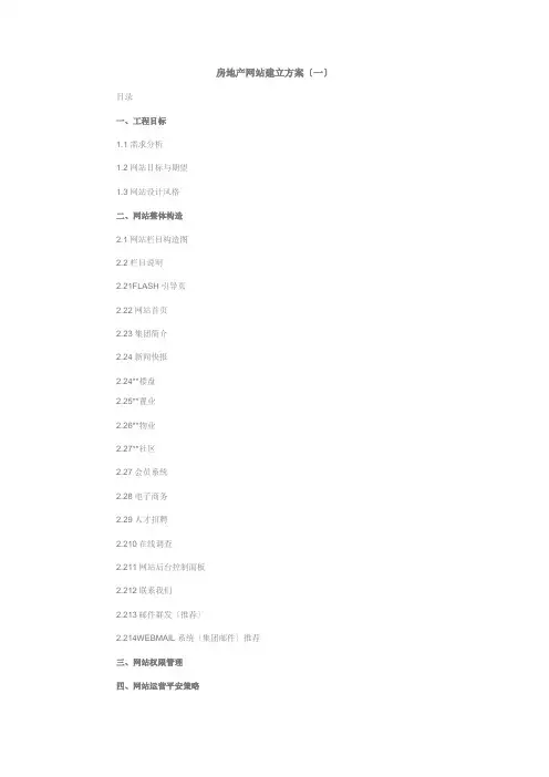 房地产网站建设方案一