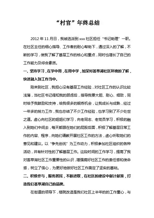 村官年终总结