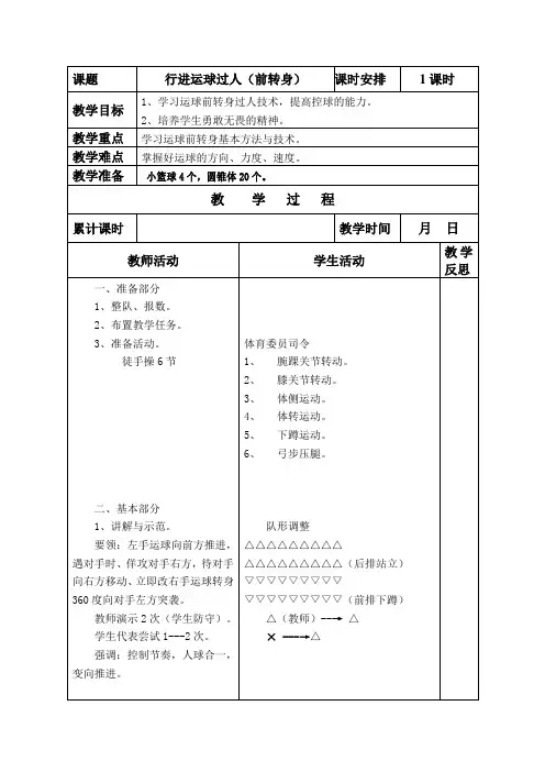 篮球教学---运球过人