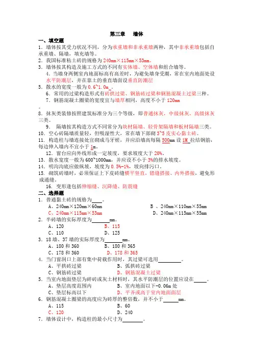 第24章   墙体及饰面装修.