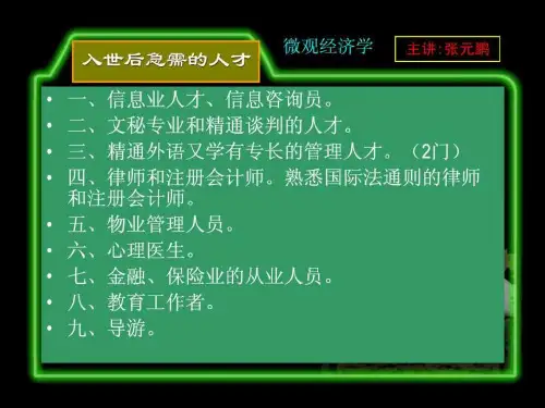 北大微观经济学讲义第七章 完全竞争市场