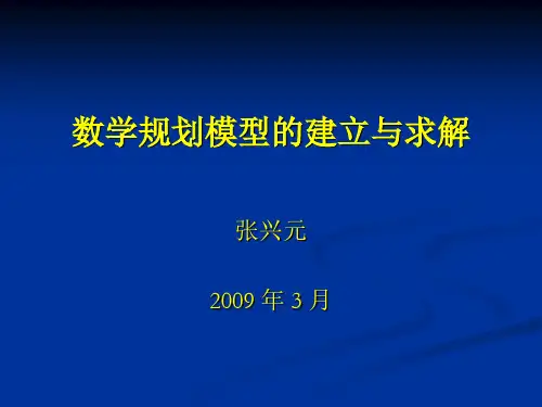 数学规划模型的建立与求解(建模)