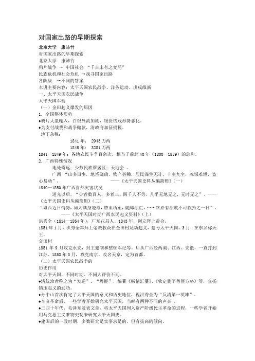 对国家出路的早期探索