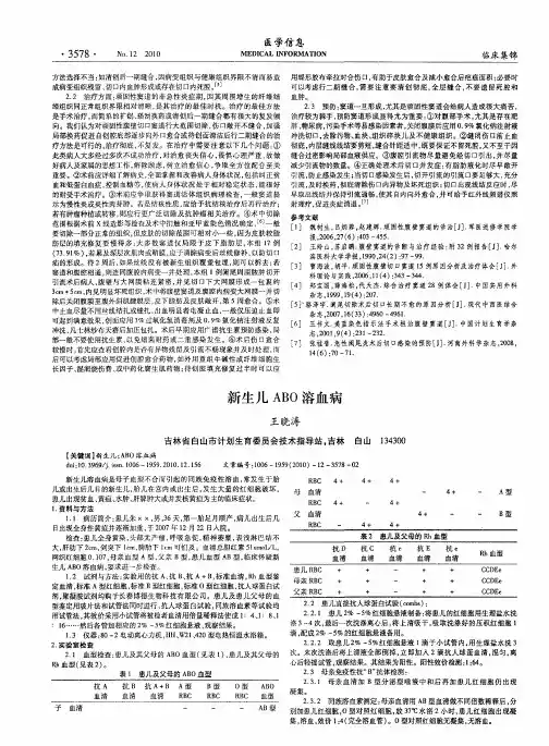 新生儿ABO溶血病
