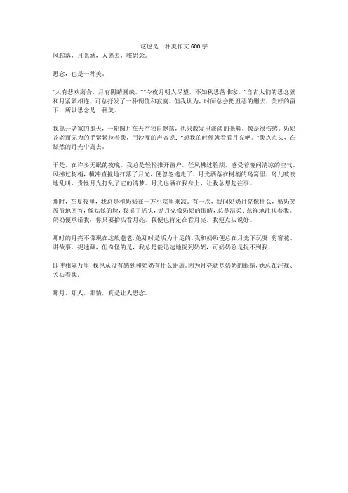 这也是一种美作文600字(高分作文)