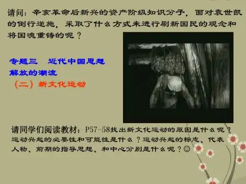 高中历史 专题三近代中国思想解放的潮流 ( 二)新文化运动课件 人民版必修三3