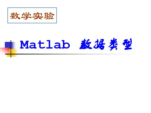 Matlab变量及数据类型