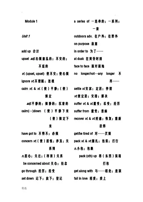 人教版英语必修一至选修八黑体单词1