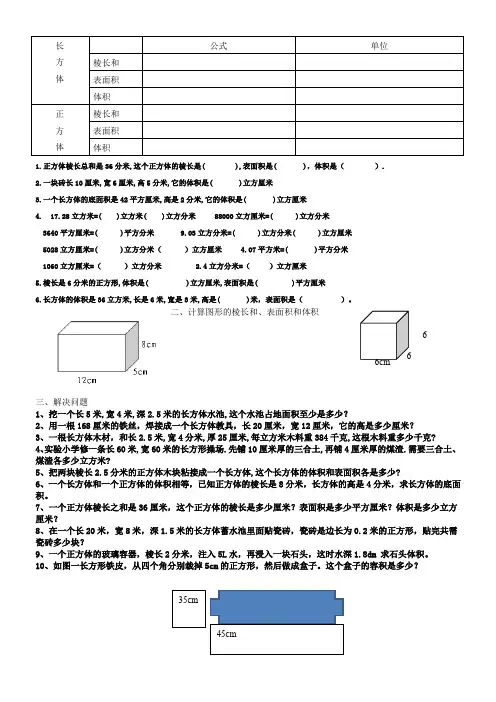 人教版五年级下册数学第三单元复习要点及练习题