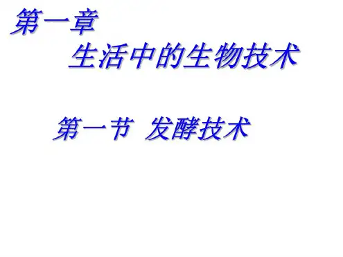 八年级生物发酵