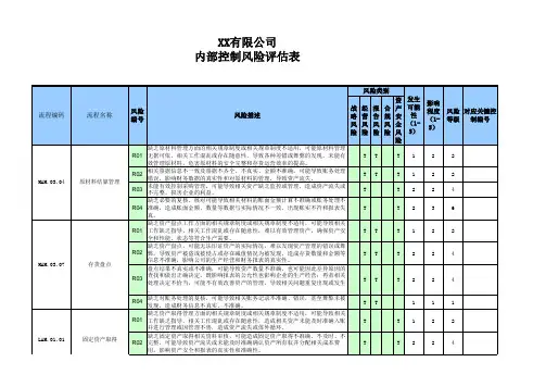 风险控制矩阵-财务