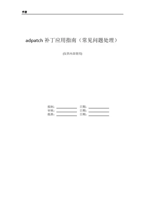 10. adpatch 补丁应用指南(常见问题处理)