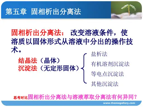 生物制药学——第五章  固相析出分离法