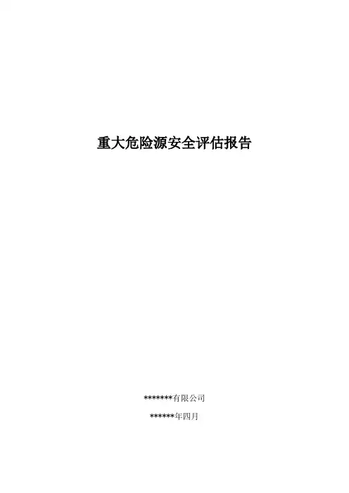 重大危险源安全评估报告