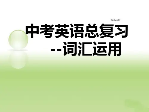 中考英语总复习--词汇运用