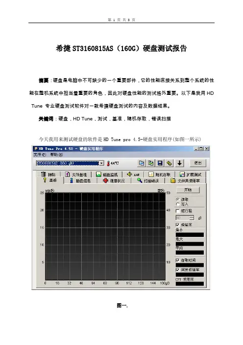 希捷ST3160815AS硬盘测试报告