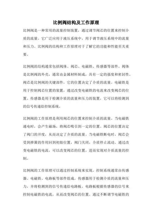 比例阀结构及工作原理