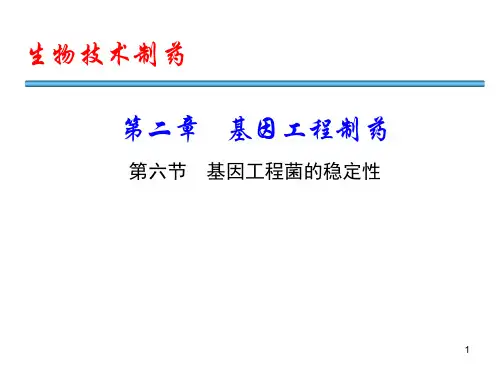 基因工程菌培养及其不稳定性