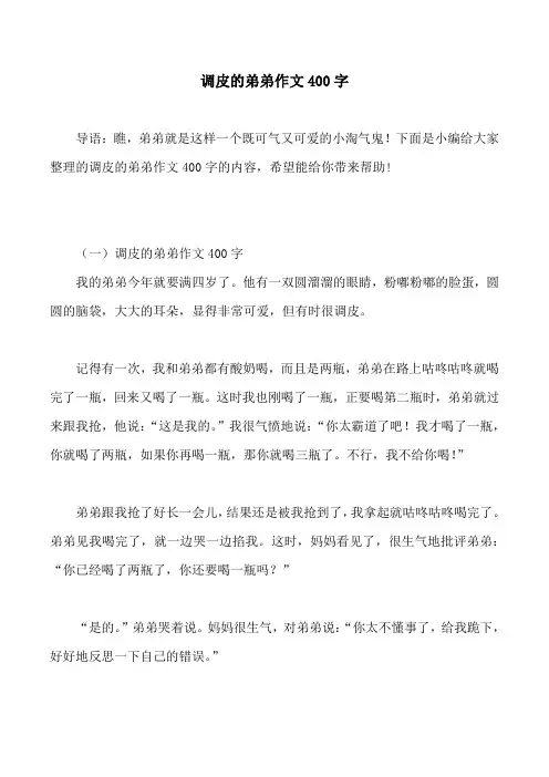 调皮的弟弟作文400字