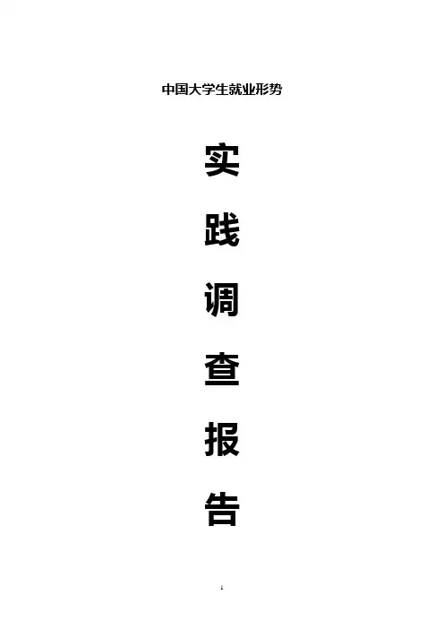 2010年中国大学生就业形势调查报告