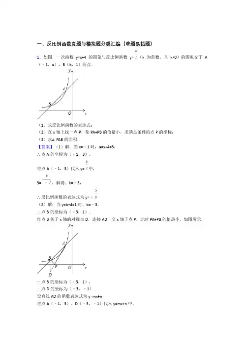 大连中考数学压轴题之反比例函数(中考题型整理,突破提升)(1)