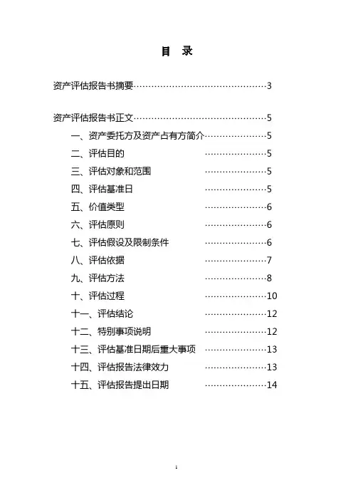 资产评估报告书