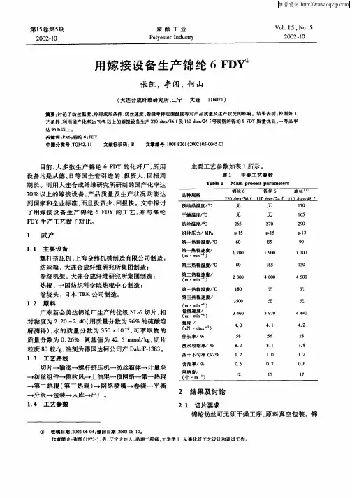 用嫁接设备生产绵纶6FDY
