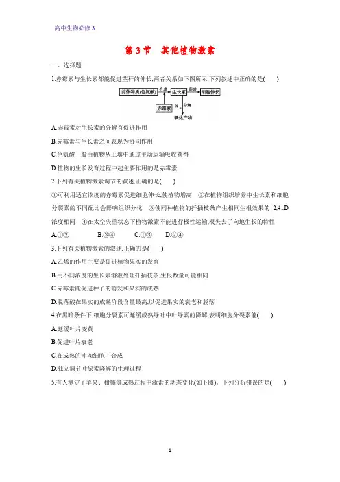 高中生物必修3课时作业18：3.3 其它植物激素