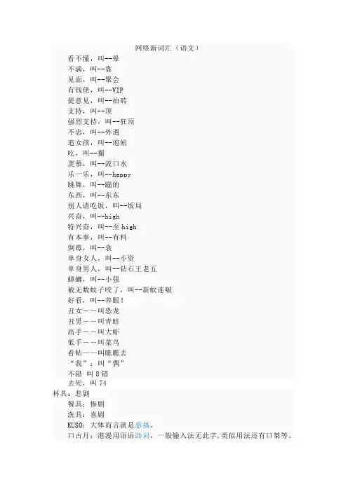 网络新词汇