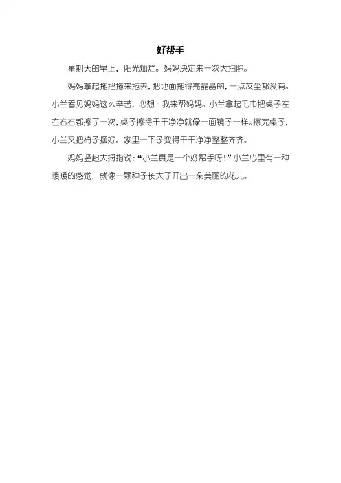 二年级作文:好帮手作文200字