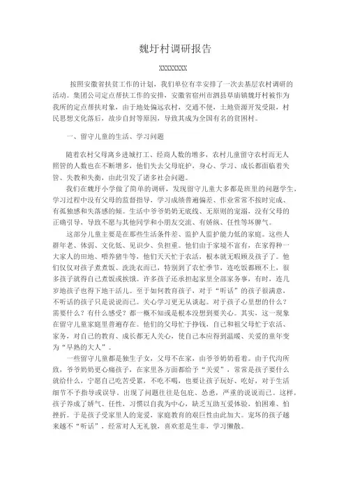 农村调研报告