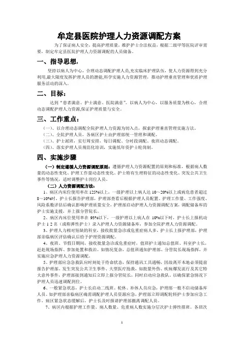 护理人力资源与调配方案