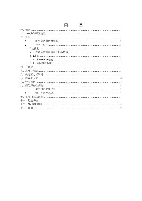 DEH(背压)操作说明书