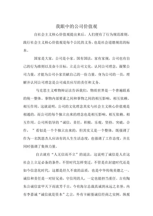 我眼中的公司价值观(简体)