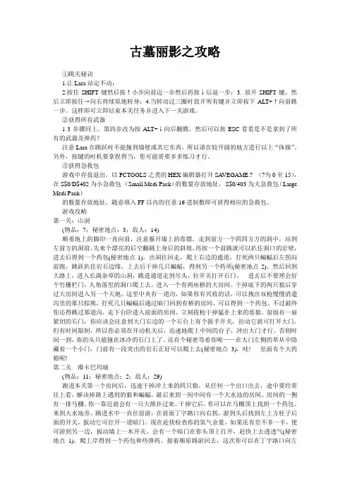 古墓丽影之攻略
