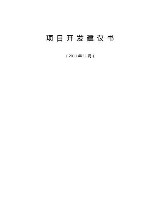 项目开发建议书