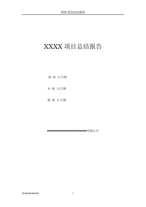 项目总结报告模板
