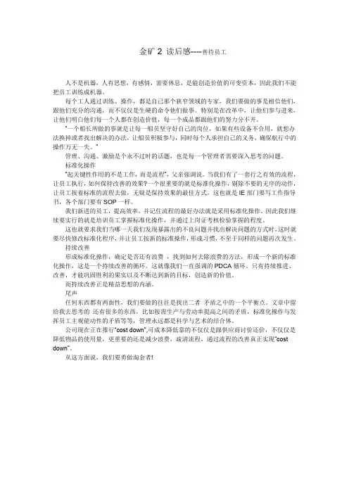 金矿2 读后感