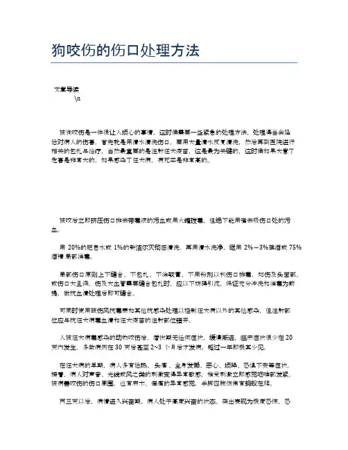 狗咬伤的伤口处理方法【健康必备常识】