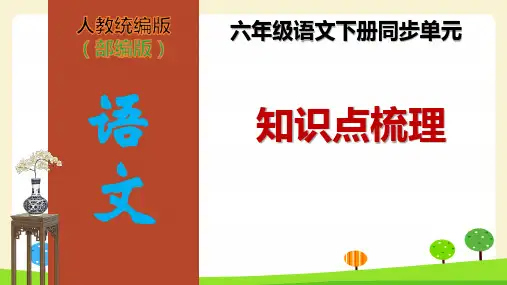 【部编版语文六年级下册】全册重点梳理 复习课件PPT