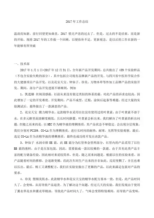 2017年工作总结 2