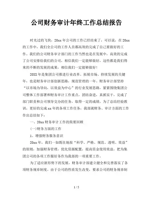 公司财务审计年终工作总结报告